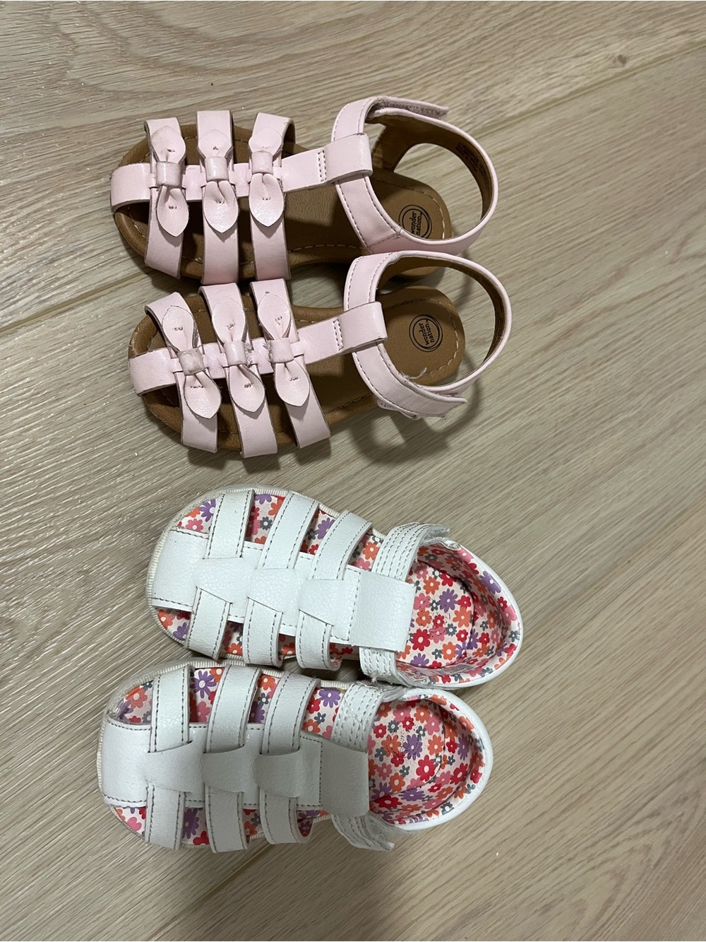 Pink and White Toddler Sandal Set